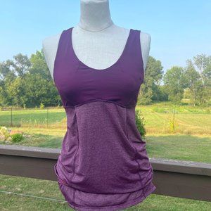 Lululemon Top with Drawstring Waist, Burgundy Heather, Size 6